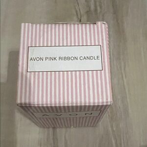 Avon Pink Ribbon Striped Candle Box Supports breast cancer